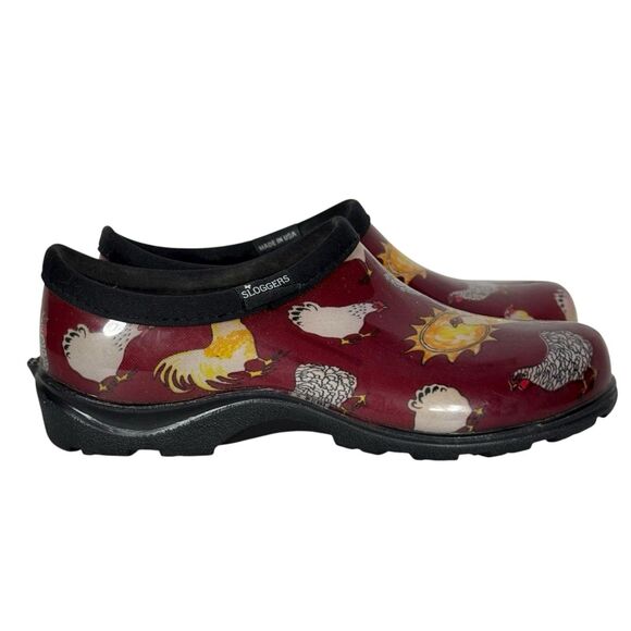Sloggers Women's Waterproof Muck Garden Shoe Chicken Rooster Red Sz 7 - Picture 1 of 8